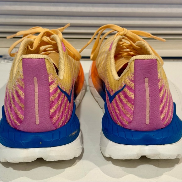 Hoka Mach 5 Running Shoes Women’s Hoka One One Yellow Pink Sneakers Size 10B - Picture 4 of 8